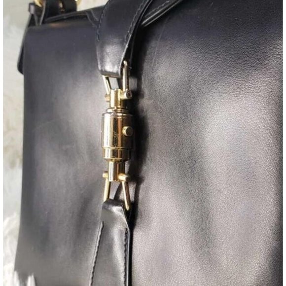 RARE, Gucci, Jackie mod, navy blue leather, boxy, cross body or shoulder bag - Picture 5 of 10